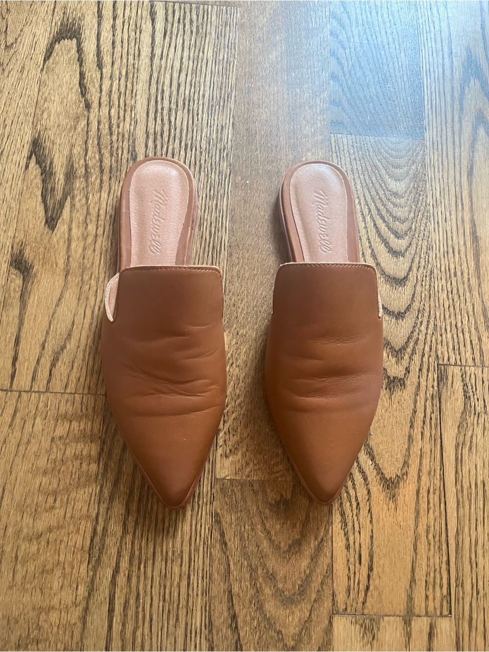 Madewell tan leather mules. 7.5.